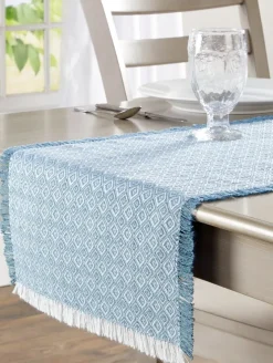 Mountain Weavers Diamond Weave Cotton Table Runner