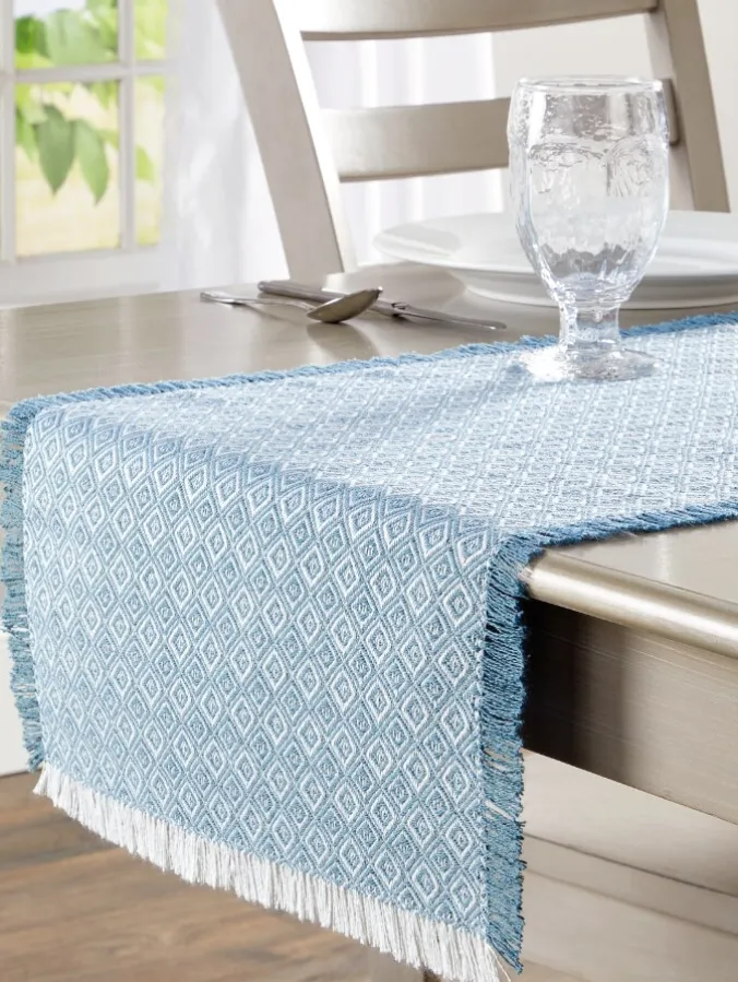 Mountain Weavers Diamond Weave Cotton Table Runner