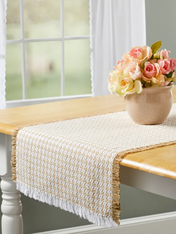 Mountain Weavers Dorset Weave Cotton Table Runner