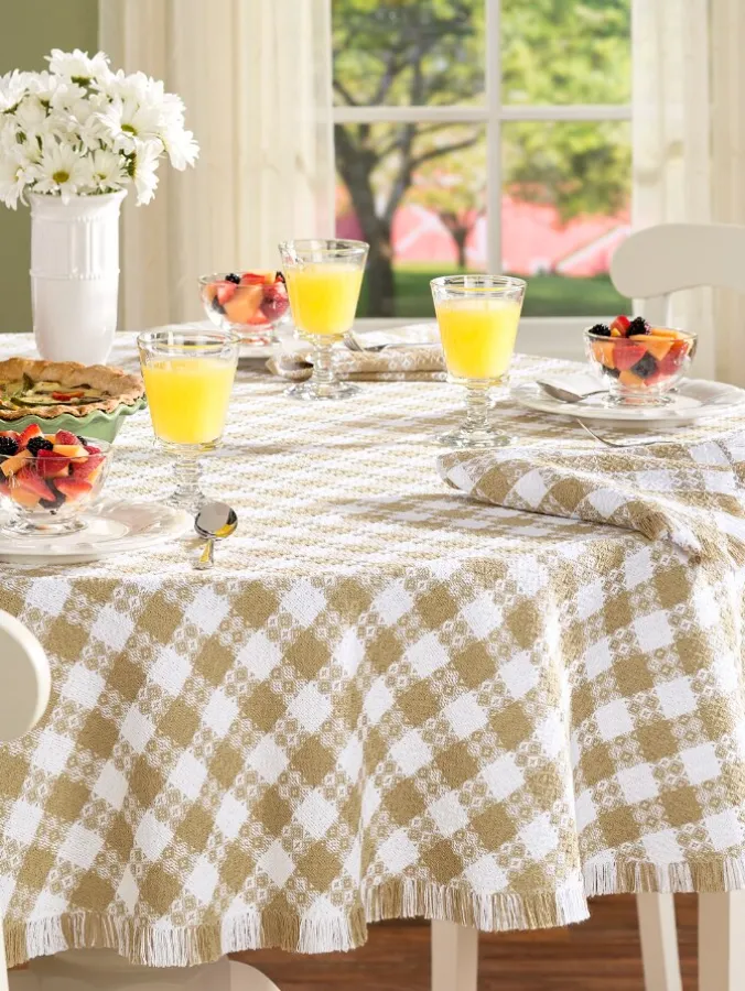 Mountain Weavers Farmhouse Weave Cotton Tablecloth