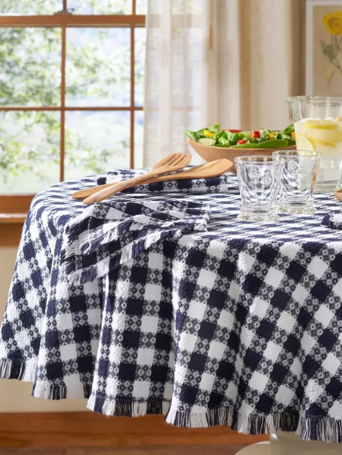 Mountain Weavers Farmhouse Weave Cotton Tablecloth