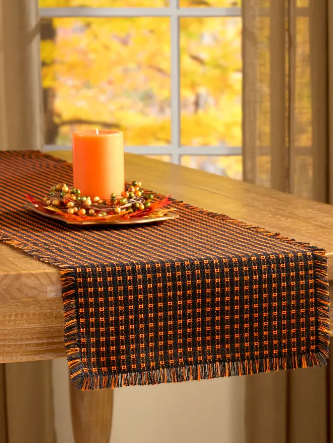 Mountain Weavers Halloween Cotton Table Runner, 14 Inch Wide