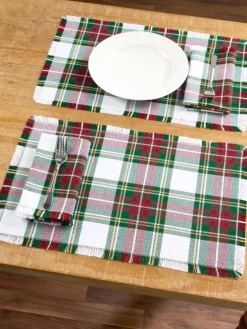 Mountain Weavers Hartland Christmas Plaid Cotton Placemat, Set of 2
