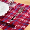 Mountain Weavers Hartland Patriotic Plaid Weave Cotton Napkin, Set of 2