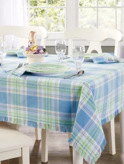 Mountain Weavers Hartland Plaid Weave Cotton Tablecloth