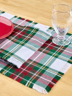Mountain Weavers Hartland Plaid Weave Cotton Napkin, Set of 2