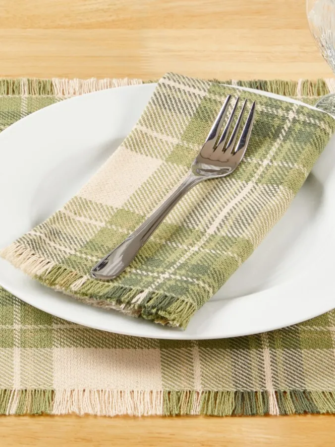 Mountain Weavers Hartland Plaid Weave Cotton Napkin, Set of 2