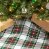 Mountain Weavers Hartland Plaid Weave Cotton Christmas Tree Skirt