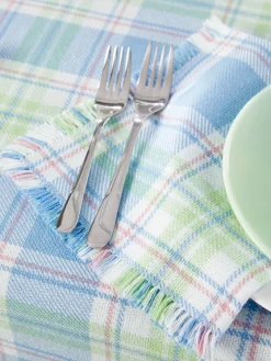Mountain Weavers Hartland Spring Plaid Weave Cotton Napkin, Set of 2