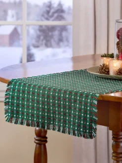 Mountain Weavers Original Mountain Weave Cotton Table Runner, 18 Inch Wide