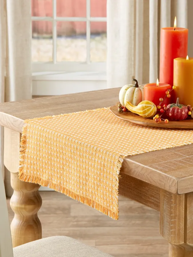 Mountain Weavers Original Mountain Weave Cotton Table Runner, 18 Inch Wide