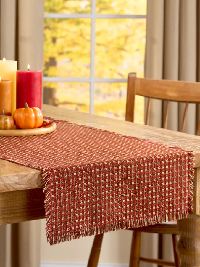 Mountain Weavers Original Mountain Weave Cotton Table Runner, 18 Inch Wide