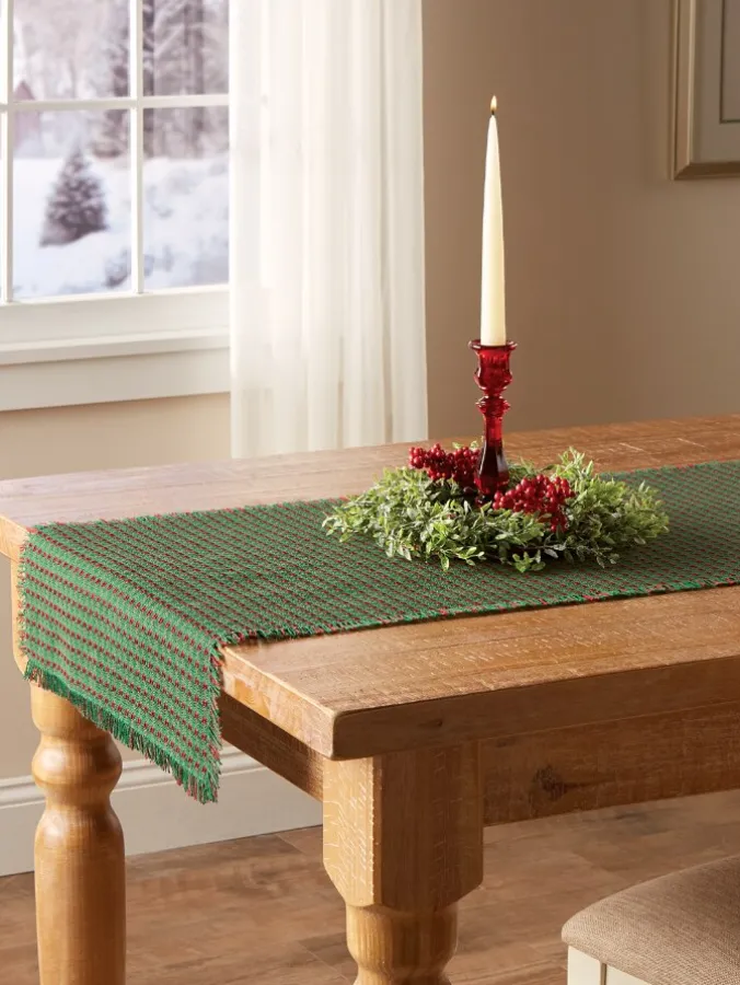 Mountain Weavers Original Mountain Weave Cotton Table Runner, 18 Inch Wide