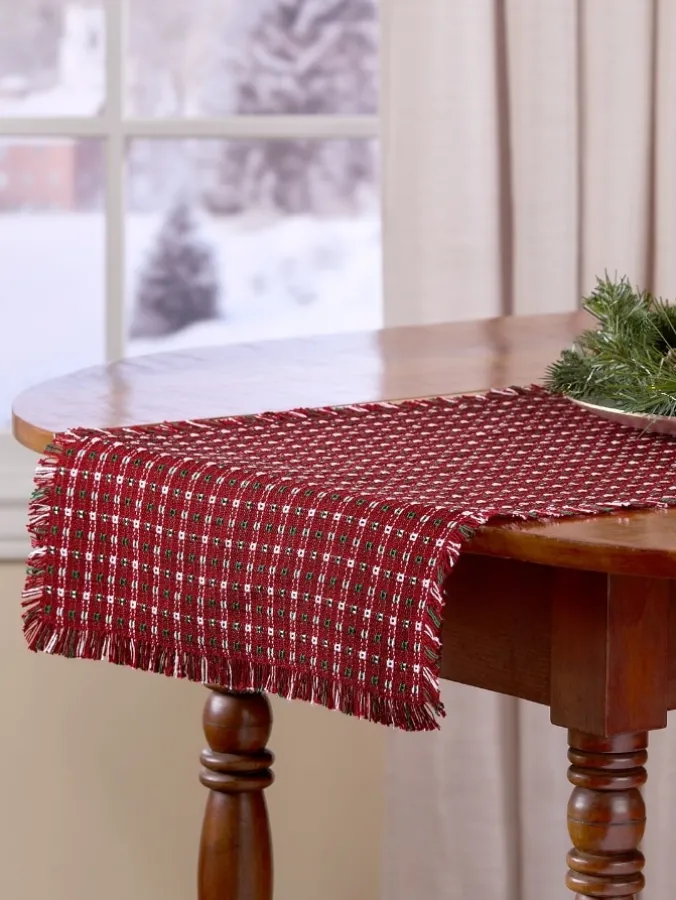 Mountain Weavers Original Mountain Weave Cotton Table Runner, 18 Inch Wide