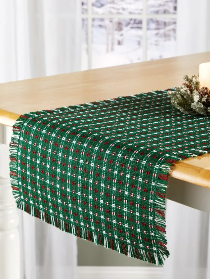 Mountain Weavers Original Mountain Weave Cotton Table Runner, 14 Inch Wide