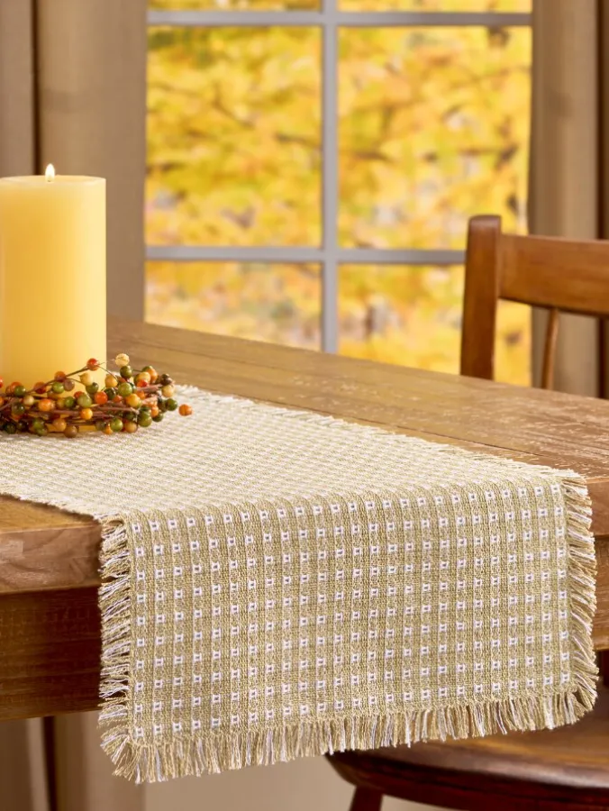 Mountain Weavers Original Mountain Weave Cotton Table Runner, 14 Inch Wide