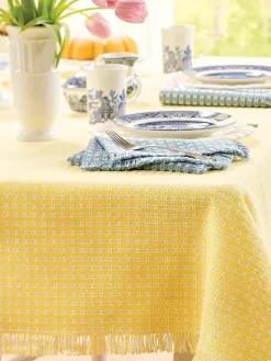Mountain Weavers Original Mountain Weave Extended-Size Oblong Cotton Tablecloth