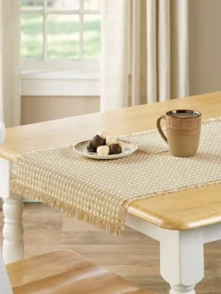 Mountain Weavers Thanksgiving Cotton Table Runner, 18 Inch Wide