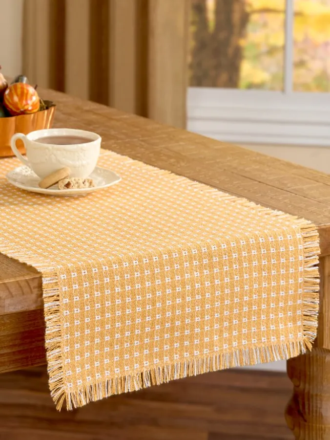 Mountain Weavers Thanksgiving Cotton Table Runner, 14 Inch Wide
