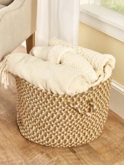 Mount Mansfield Indoor/Outdoor Multicolor Braided Basket