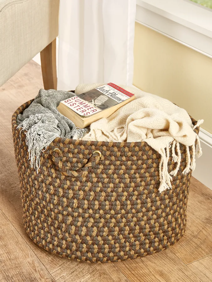 Mount Mansfield Indoor/Outdoor Multicolor Braided Basket