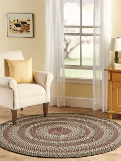 Mount Mansfield Indoor/Outdoor Multicolor Braided Round Rug