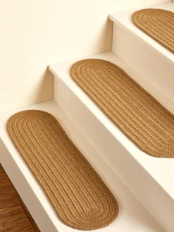 Mount Mansfield Solid Braided Oval Stair Tread, Set of 13
