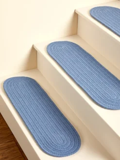 Mount Mansfield Solid Braided Oval Stair Tread, Set of 13