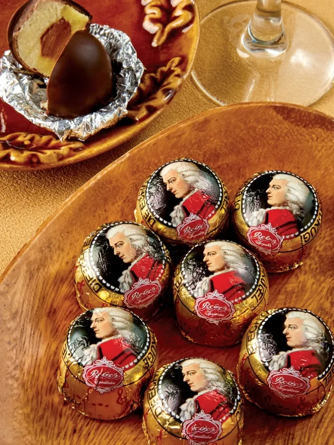 Mozart Kugel Chocolate and Almond and Pistachio Marzipan Delights