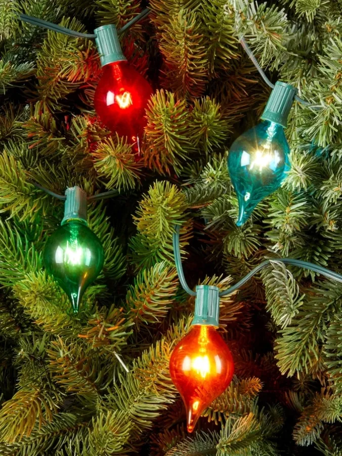 Multicolor Teardrop Christmas Indoor/Outdoor Light String, 10 Lights
