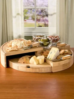 Multi-Level Bamboo Foldable Cheese Board