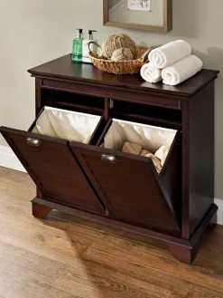 Nantucket Space-Saver Dual-Compartment Hamper