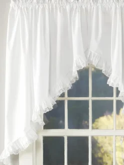 Narrow Ruffles Lace Trim Swag Pair
