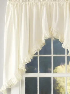 Narrow Ruffles Lace Trim Swag Pair