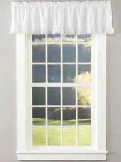 Narrow Ruffles Lace Trim Tailored Valance