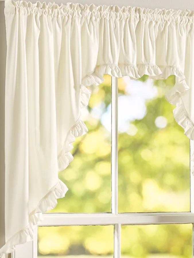 Narrow Ruffles Rod Pocket Priscilla Swag Pair by Country Curtains®