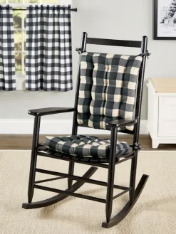 Never-Flatten Buffalo Check Rocker Chair Cushion Set by Country Curtains®, In 2 Sizes