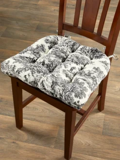 Never-Flatten Essex Toile Chair Cushion, In 2 Sizes
