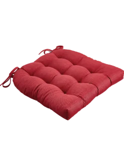 Never-Flatten Solid Color Cotton Duck Chair Cushion, In 2 Sizes