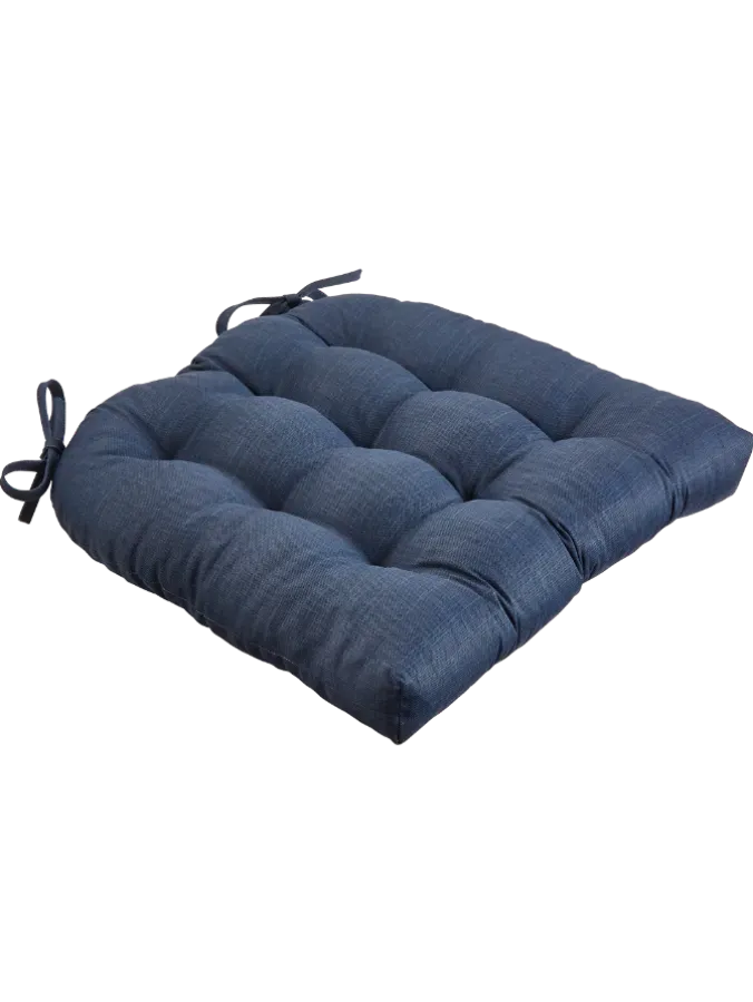 Never-Flatten Solid Color Cotton Duck Chair Cushion, In 2 Sizes
