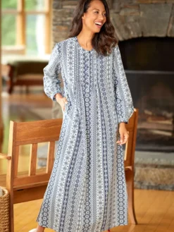 Nordic Snowflake Flannel Nightgown
