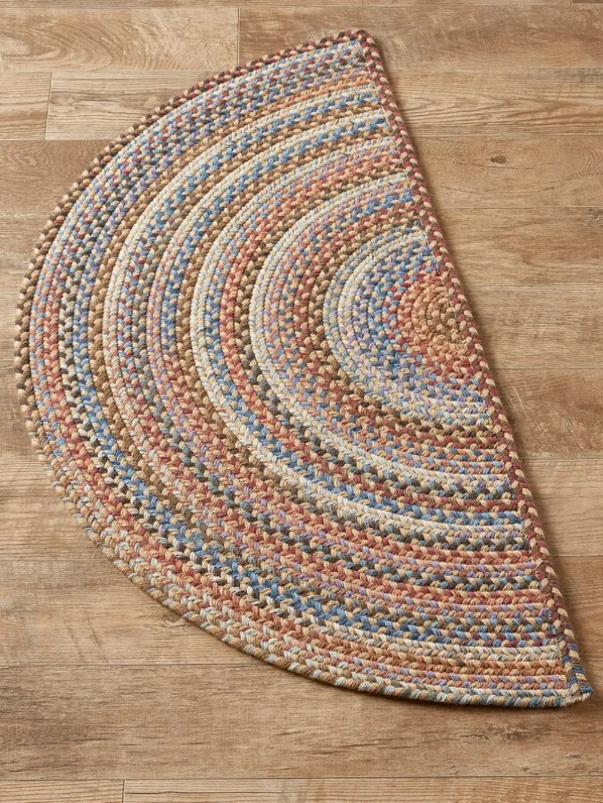 Northshire Multicolor Half-Round Braided Wool Rug