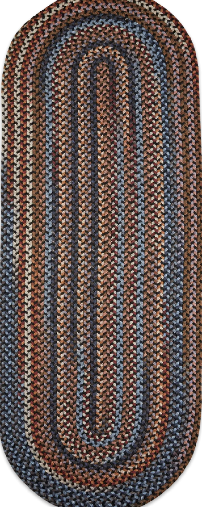 Northshire Multicolor Oval Braided Wool Runner Rug