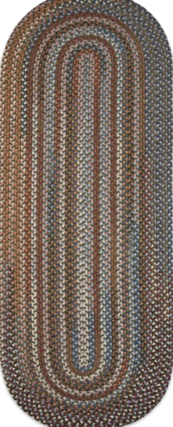 Northshire Multicolor Oval Braided Wool Runner Rug