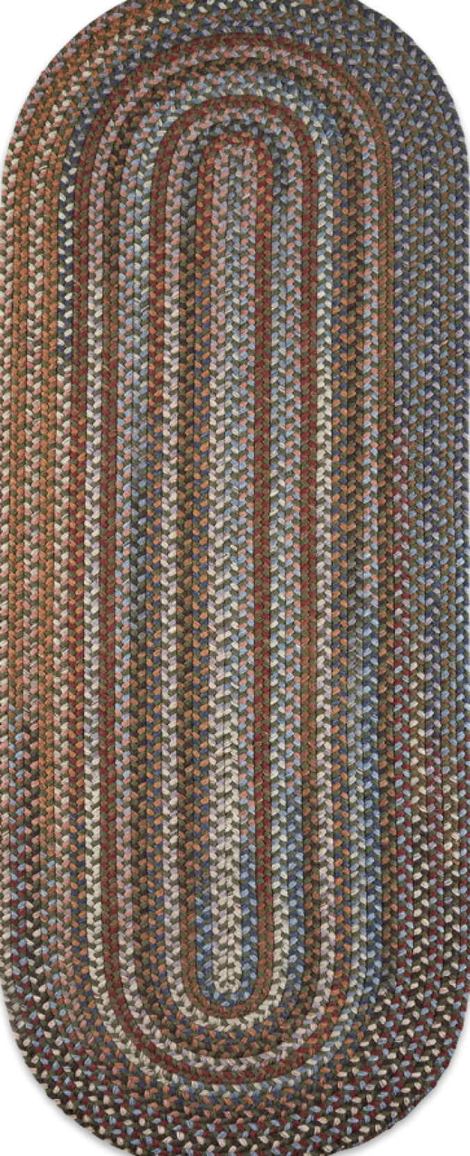 Northshire Multicolor Oval Braided Wool Runner Rug