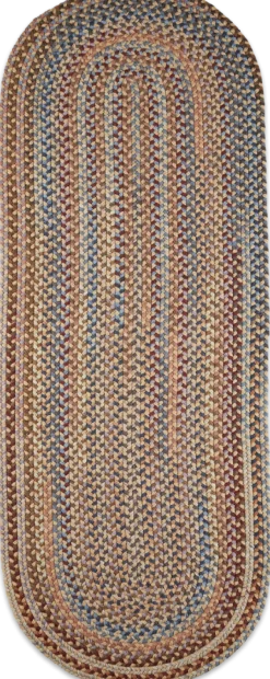 Northshire Multicolor Oval Braided Wool Runner Rug