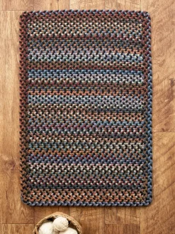 Northshire Multicolor Rectangle Braided Wool Rug