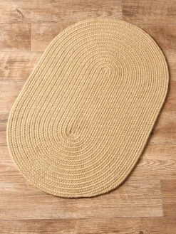 Northshire Solid Color Oval Braided Wool Rug