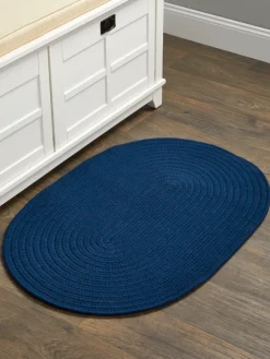 Northshire Solid Color Oval Braided Wool Rug
