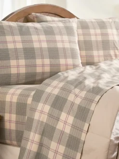 Open-Stock Plaid Portuguese Cotton Percale Sheets